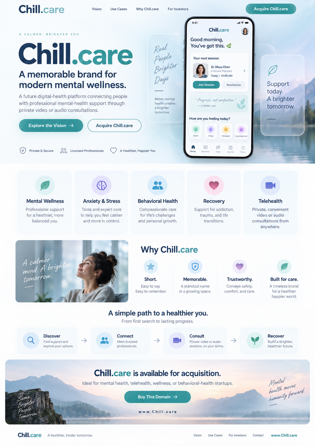 Chill.care digital mental wellness concept